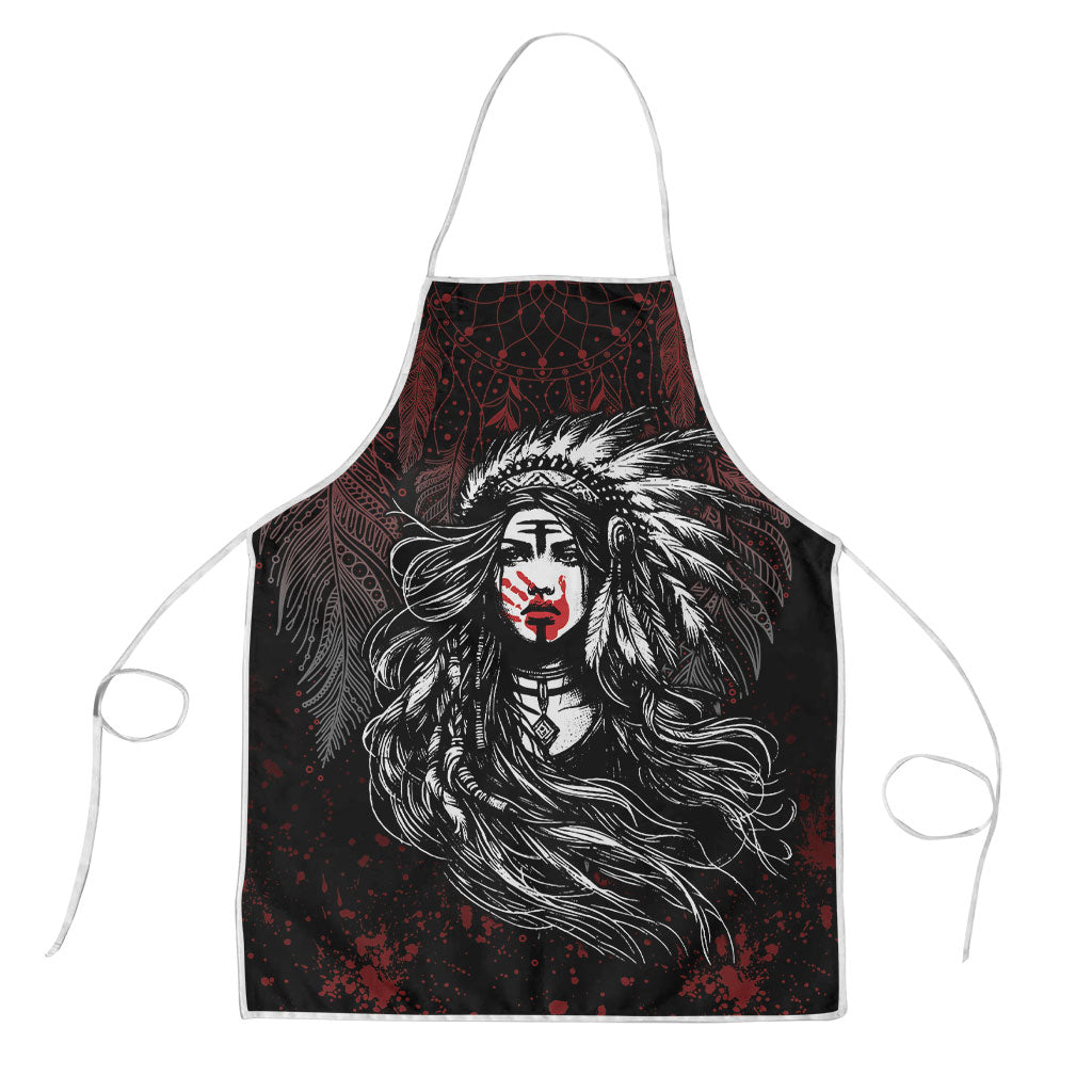 Native American MMIW Red Handprint Apron Dreamcatcher