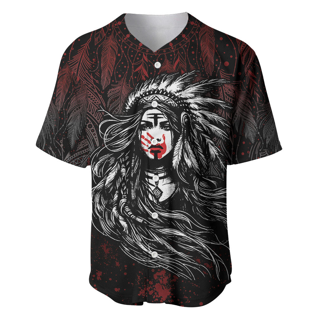 Native American MMIW Red Handprint Baseball Jersey Dreamcatcher