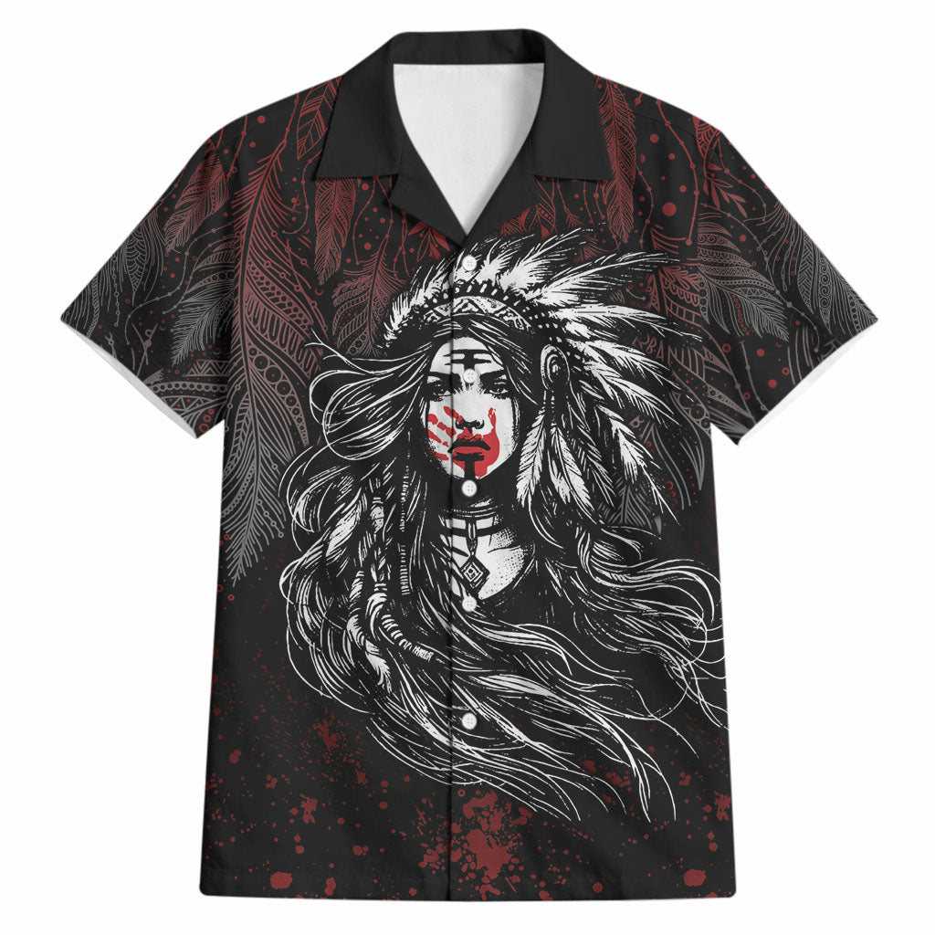 Native American MMIW Red Handprint Hawaiian Shirt Dreamcatcher