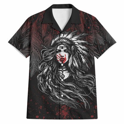 Native American MMIW Red Handprint Hawaiian Shirt Dreamcatcher