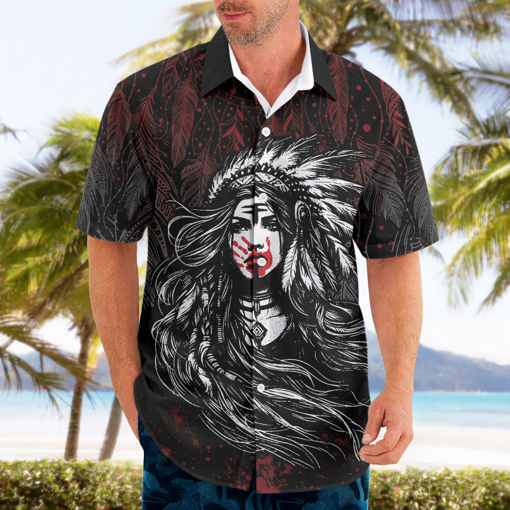 Native American MMIW Red Handprint Hawaiian Shirt Dreamcatcher