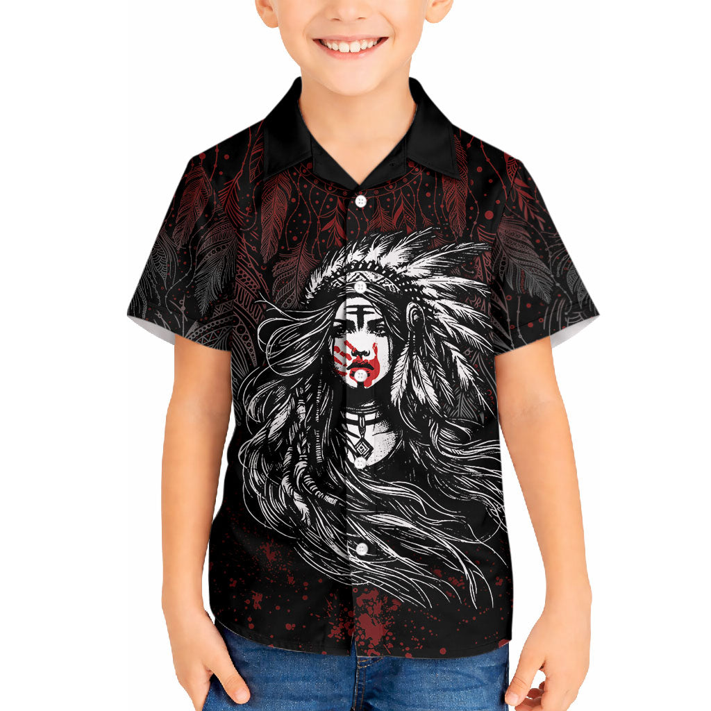 Native American MMIW Red Handprint Hawaiian Shirt Dreamcatcher
