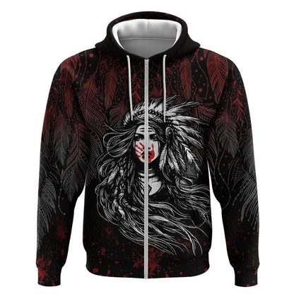 Native American MMIW Red Handprint Hoodie Dreamcatcher