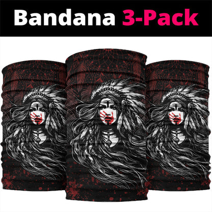 Native American MMIW Red Handprint Neck Gaiter Dreamcatcher