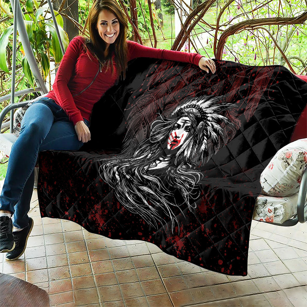 Native American MMIW Red Handprint Quilt Dreamcatcher