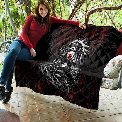 Native American MMIW Red Handprint Quilt Dreamcatcher