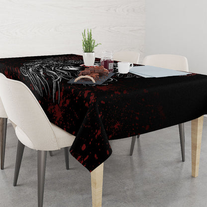 Native American MMIW Red Handprint Tablecloth Dreamcatcher