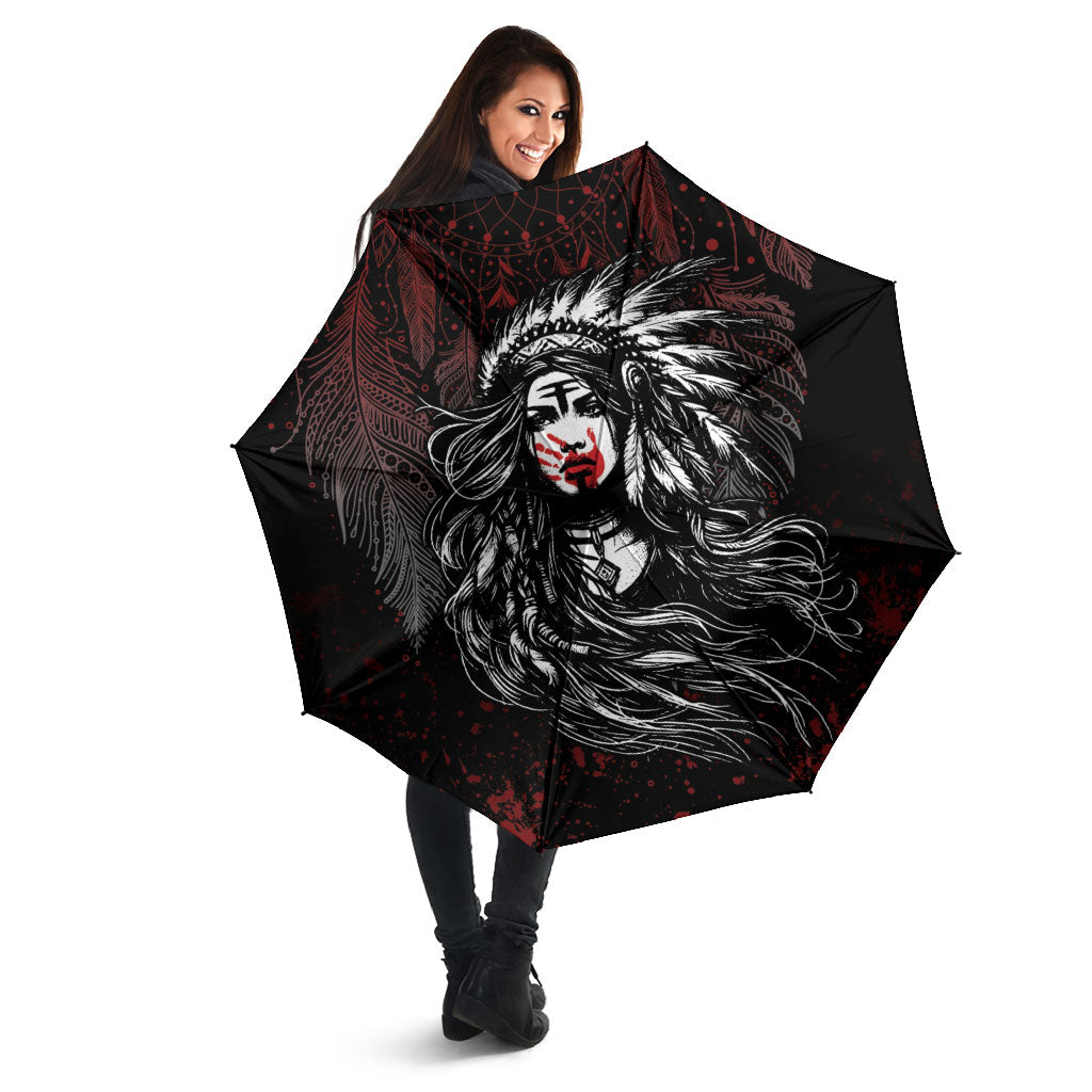Native American MMIW Red Handprint Umbrella Dreamcatcher