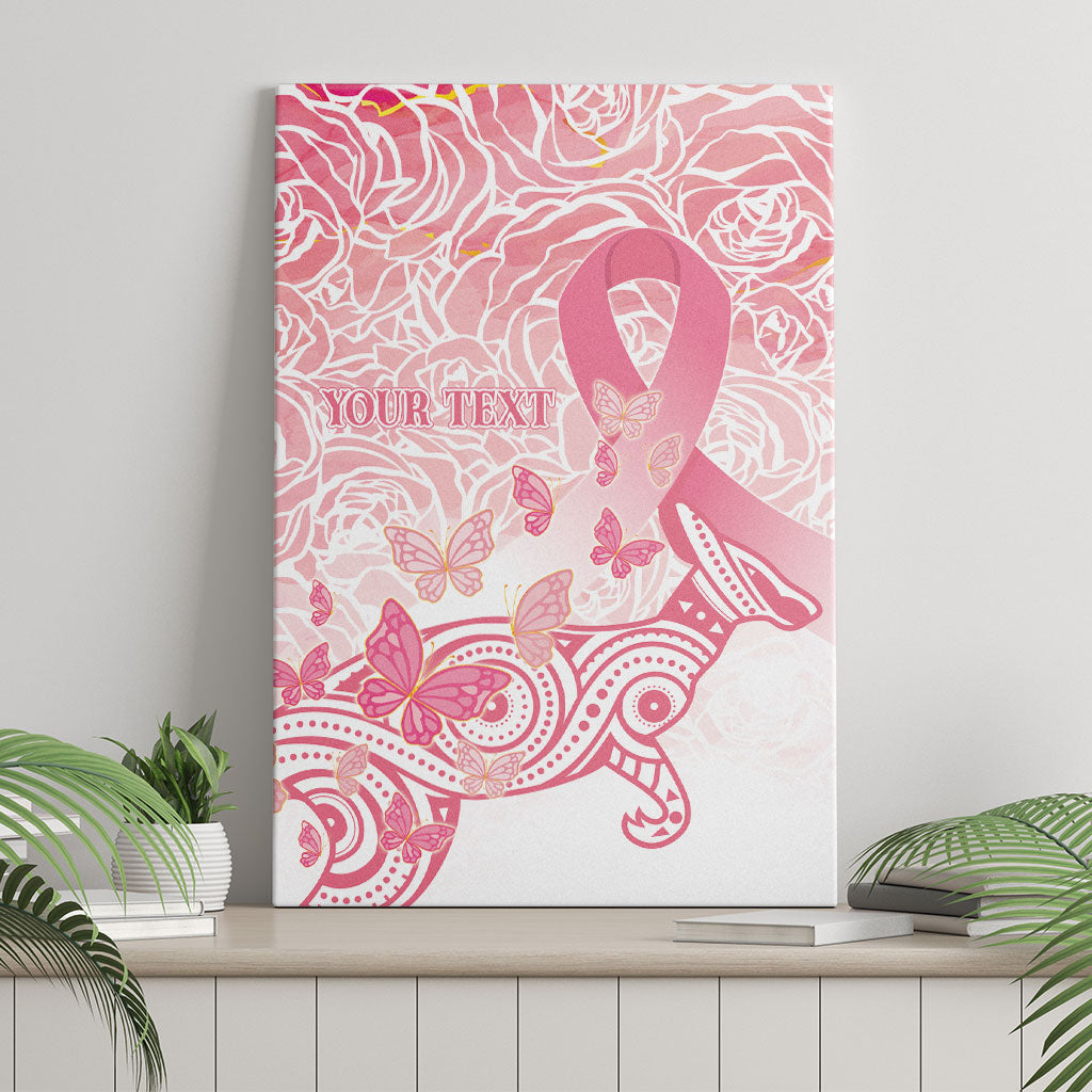Australia Personalized Canvas Wall Art Breast Cancer Pink Ribbon - Marble Roses