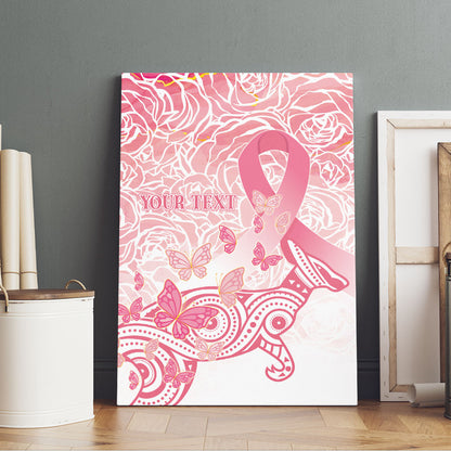 Australia Personalized Canvas Wall Art Breast Cancer Pink Ribbon - Marble Roses