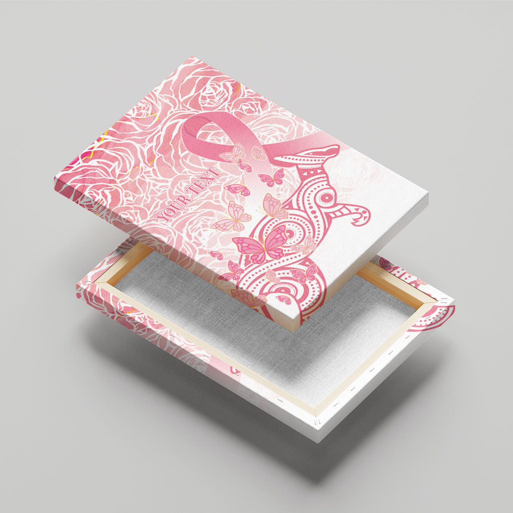 Australia Personalized Canvas Wall Art Breast Cancer Pink Ribbon - Marble Roses