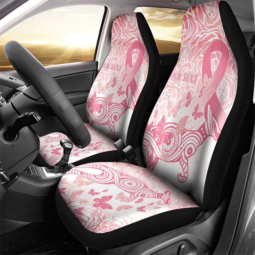 Australia Personalized Car Seat Cover Breast Cancer Pink Ribbon - Marble Roses