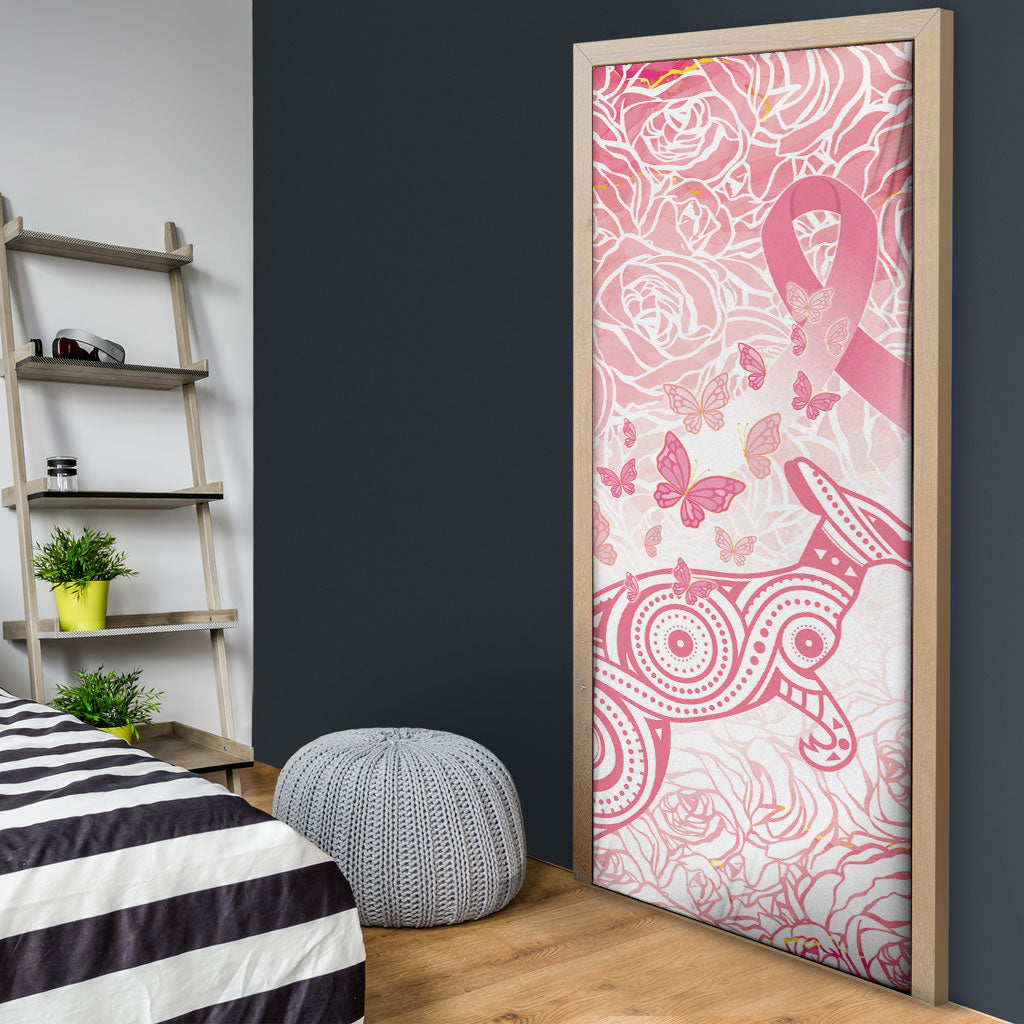 Australia Door Cover Breast Cancer Pink Ribbon - Marble Roses