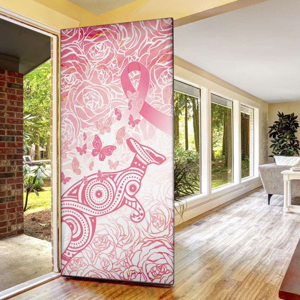 Australia Door Cover Breast Cancer Pink Ribbon - Marble Roses