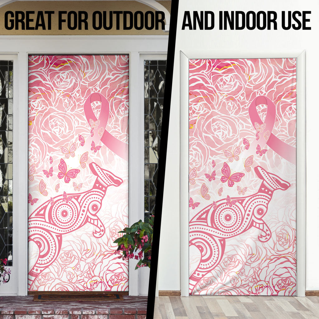 Australia Door Cover Breast Cancer Pink Ribbon - Marble Roses