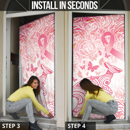 Australia Door Cover Breast Cancer Pink Ribbon - Marble Roses