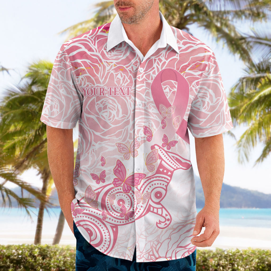 Australia Personalized Hawaiian Shirt Breast Cancer Pink Ribbon - Marble Roses