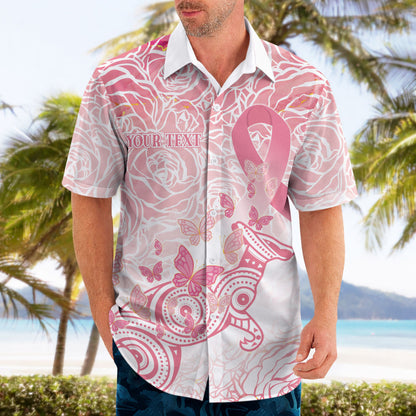 Australia Personalized Hawaiian Shirt Breast Cancer Pink Ribbon - Marble Roses