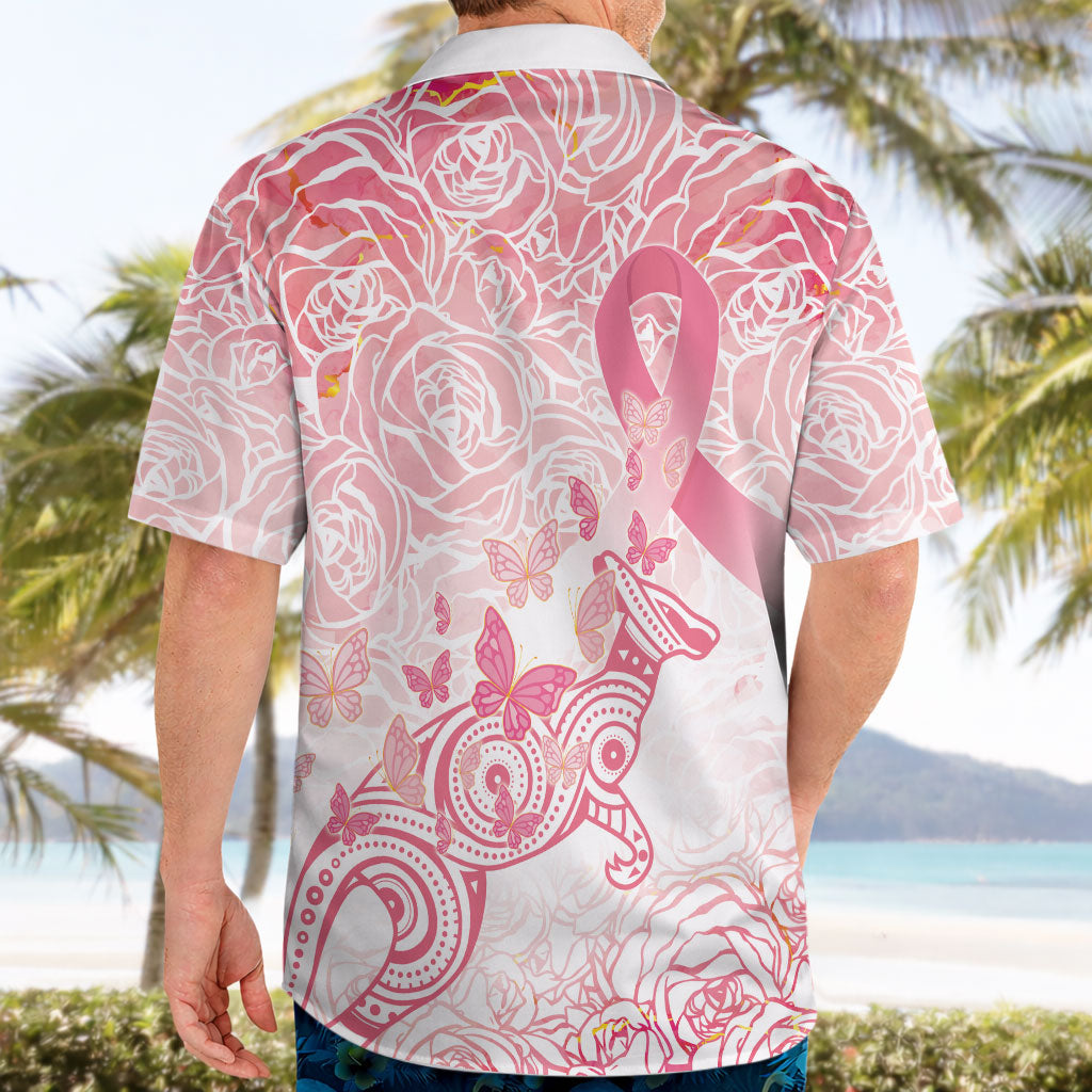 Australia Personalized Hawaiian Shirt Breast Cancer Pink Ribbon - Marble Roses