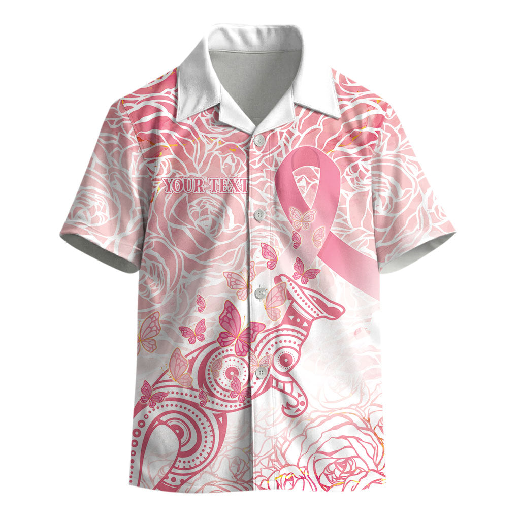 Australia Personalized Kid Hawaiian Shirt Breast Cancer Pink Ribbon - Marble Roses