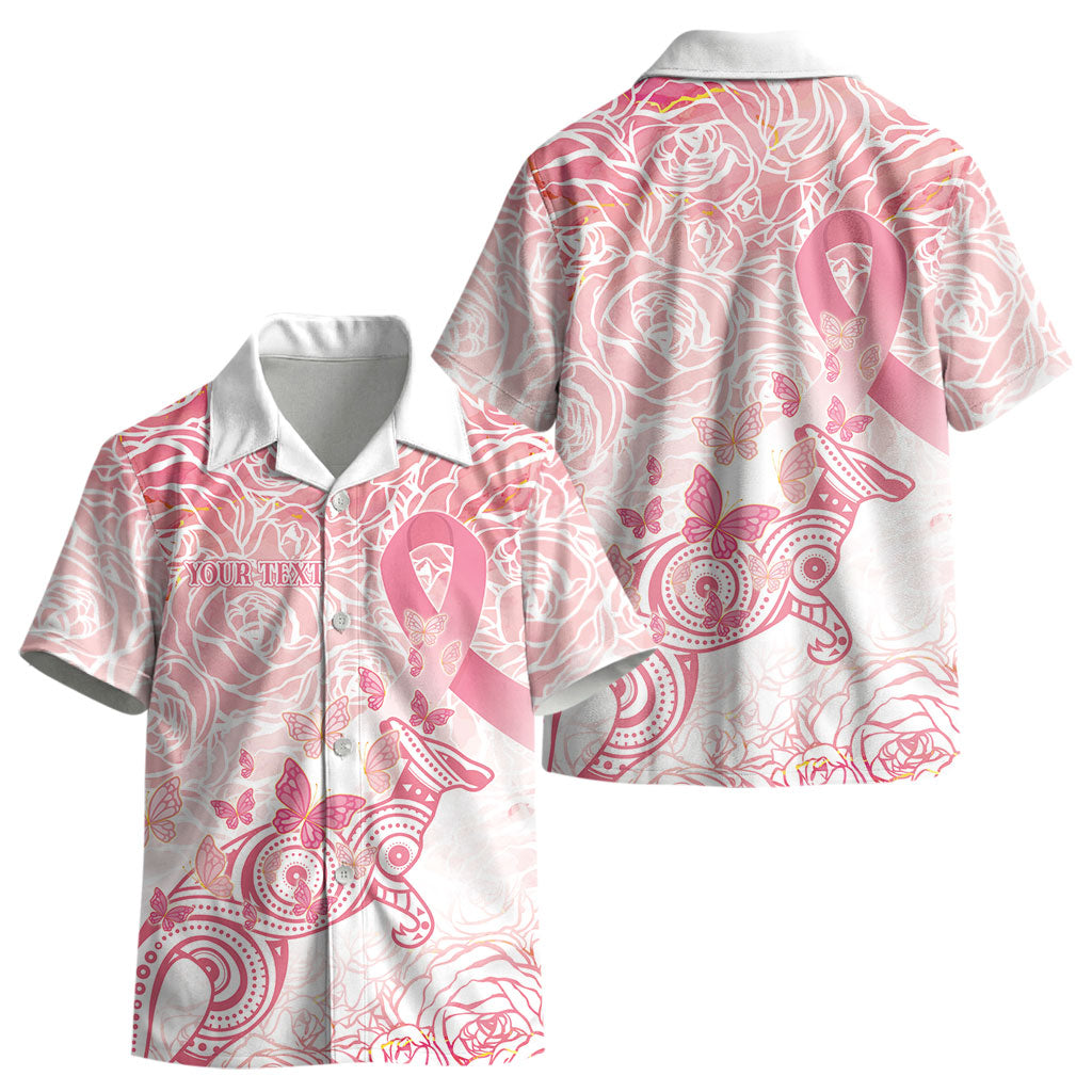 Australia Personalized Kid Hawaiian Shirt Breast Cancer Pink Ribbon - Marble Roses