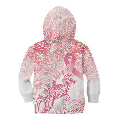 Australia Personalized Kid Hoodie Breast Cancer Pink Ribbon - Marble Roses