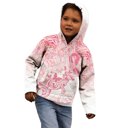 Australia Personalized Kid Hoodie Breast Cancer Pink Ribbon - Marble Roses