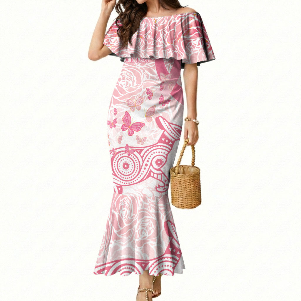 Australia Personalized Mermaid Dress Breast Cancer Pink Ribbon - Marble Roses