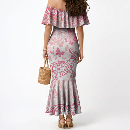 Australia Personalized Mermaid Dress Breast Cancer Pink Ribbon - Marble Roses
