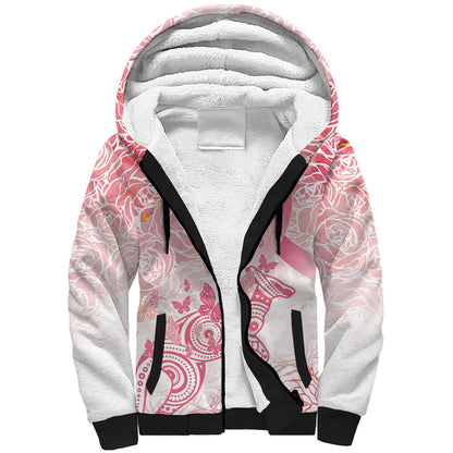 Australia Personalized Sherpa Hoodie Breast Cancer Pink Ribbon - Marble Roses