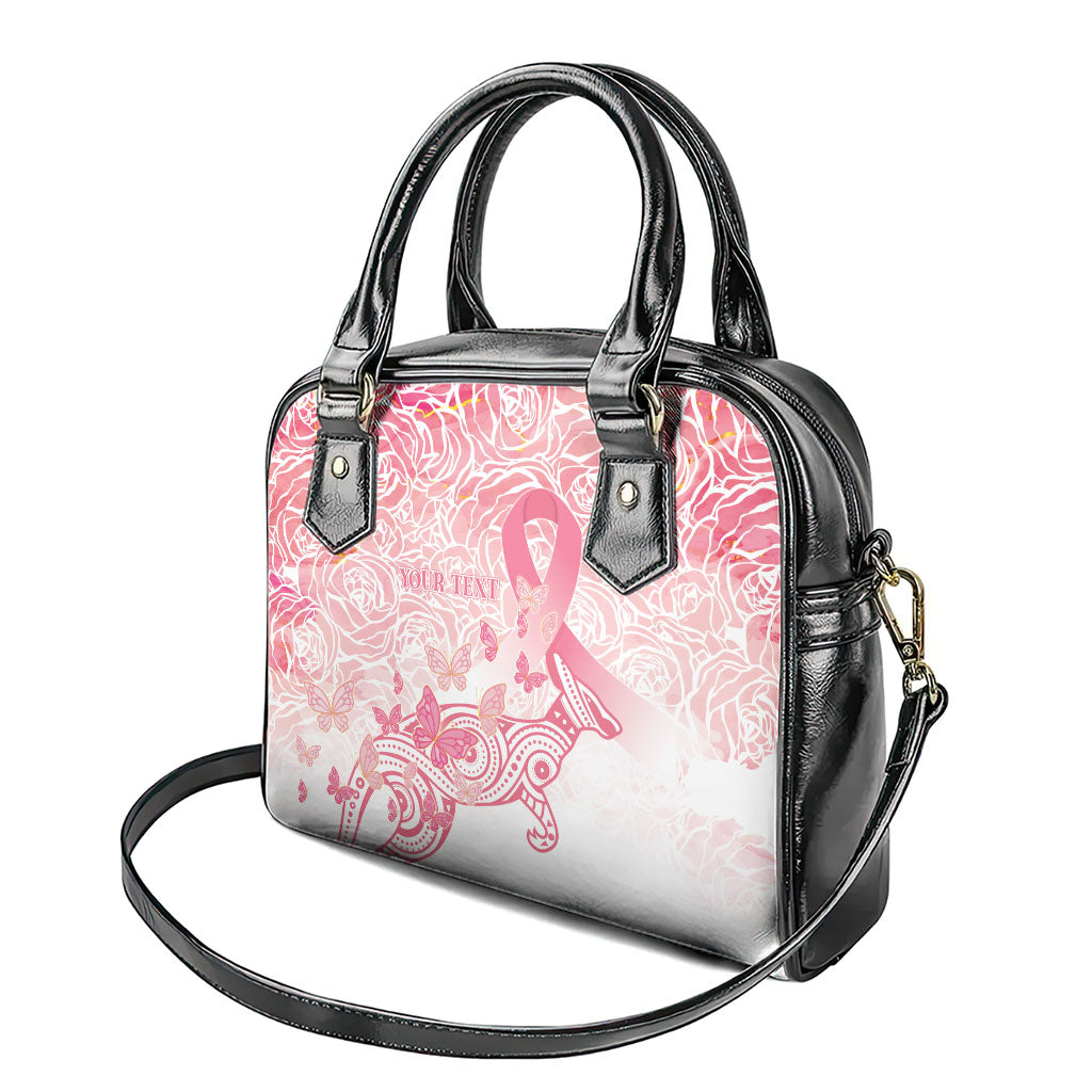 Australia Personalized Shoulder Handbag Breast Cancer Pink Ribbon - Marble Roses