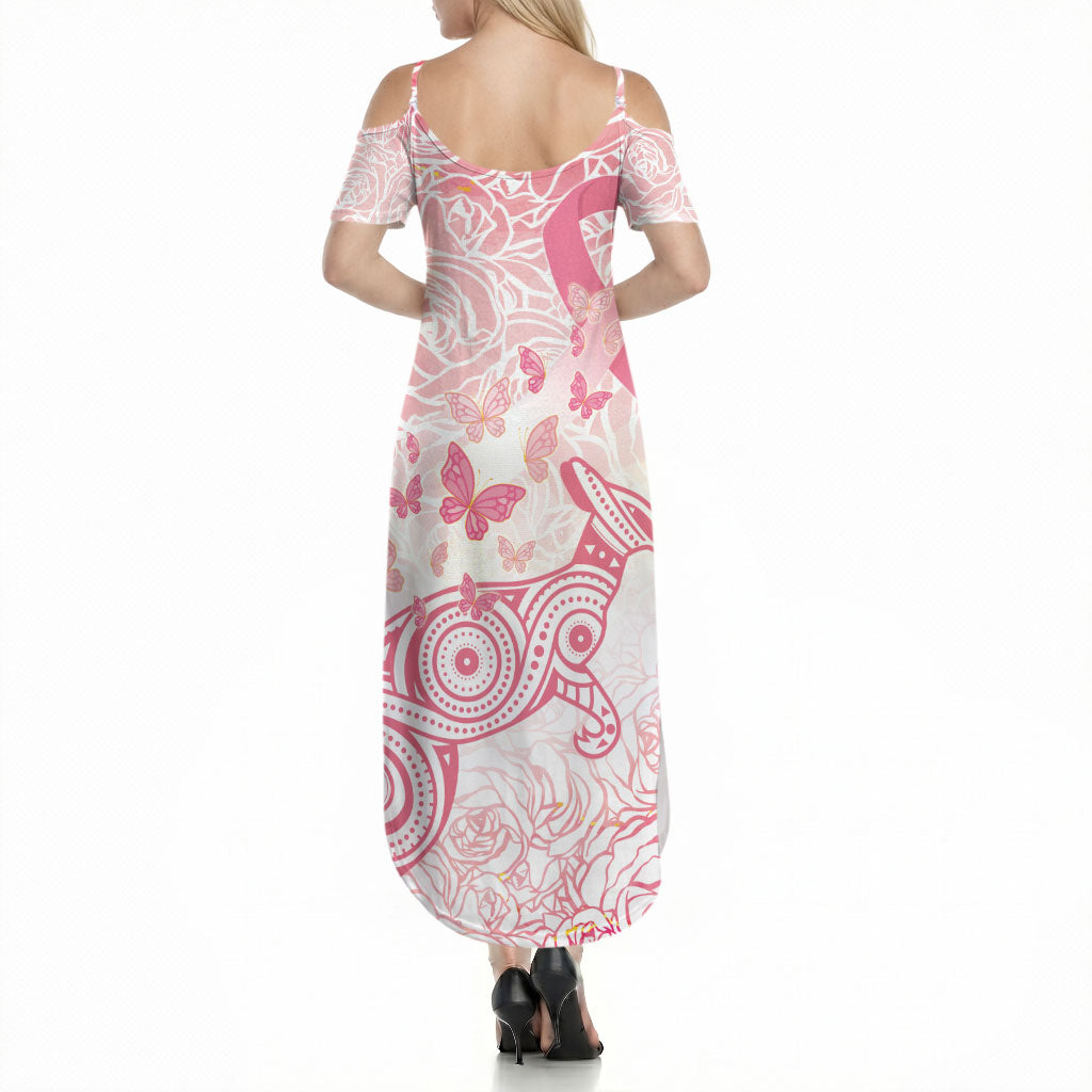 Australia Personalized Summer Maxi Dress Breast Cancer Pink Ribbon - Marble Roses