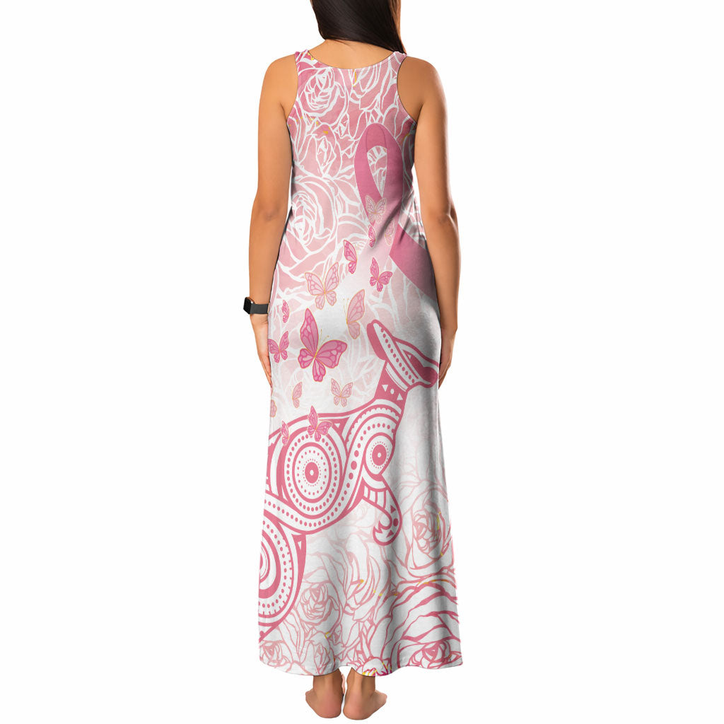 Australia Personalized Tank Maxi Dress Breast Cancer Pink Ribbon - Marble Roses