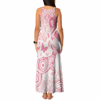 Australia Personalized Tank Maxi Dress Breast Cancer Pink Ribbon - Marble Roses