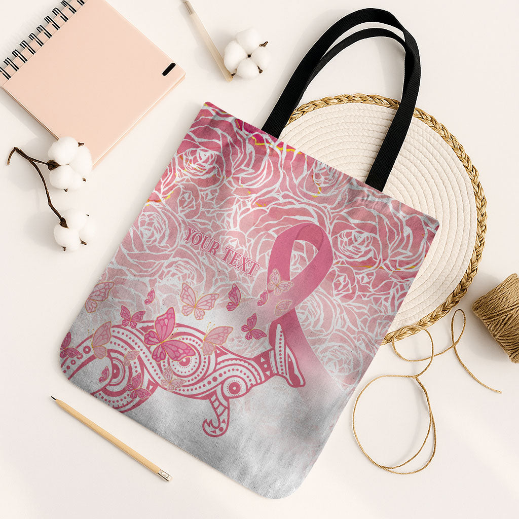 Australia Personalized Tote Bag Breast Cancer Pink Ribbon - Marble Roses