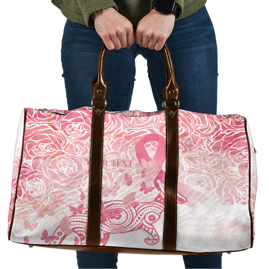 Australia Personalized Travel Bag Breast Cancer Pink Ribbon - Marble Roses