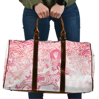 Australia Personalized Travel Bag Breast Cancer Pink Ribbon - Marble Roses