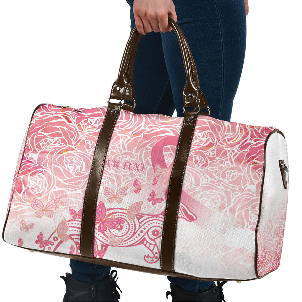 Australia Personalized Travel Bag Breast Cancer Pink Ribbon - Marble Roses