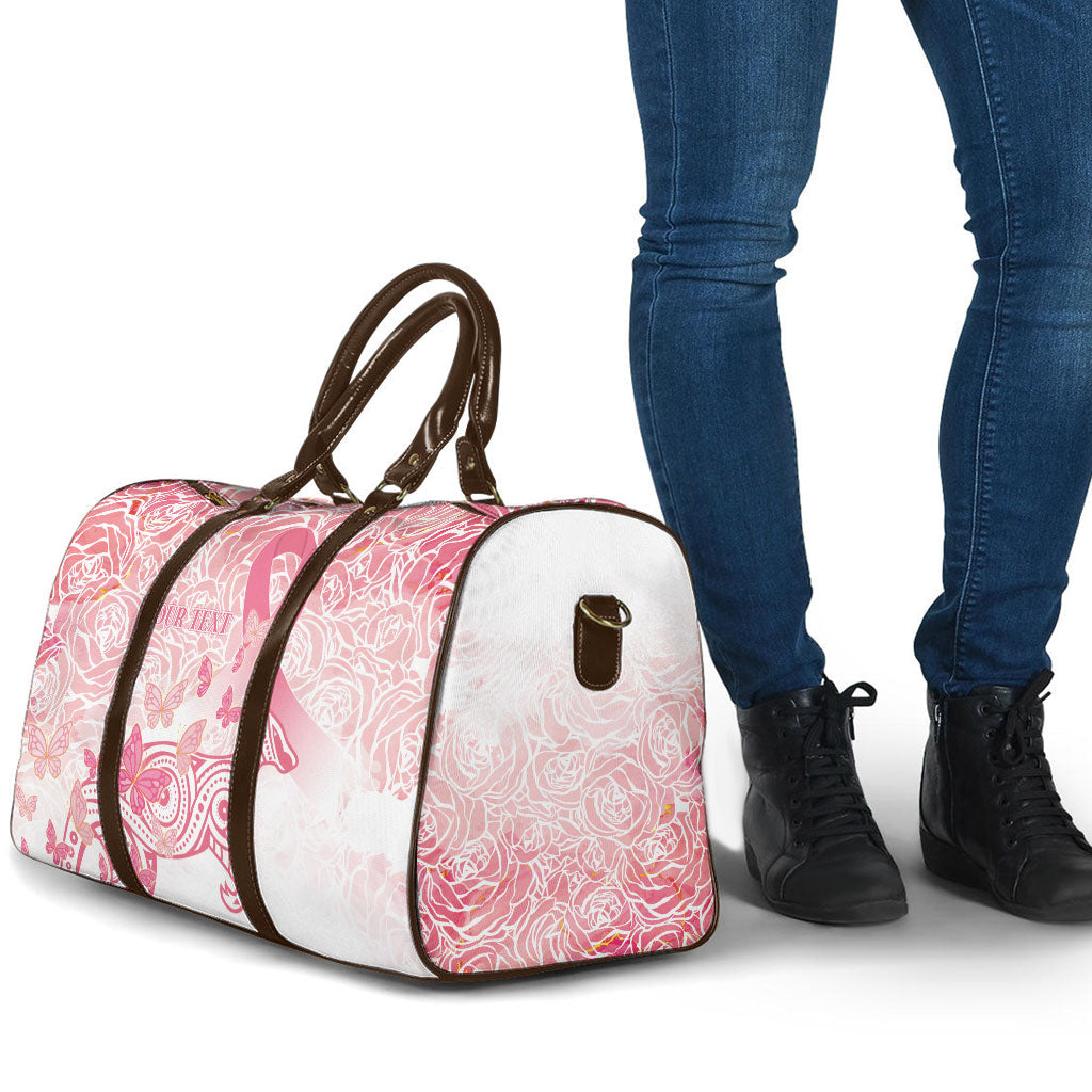 Australia Personalized Travel Bag Breast Cancer Pink Ribbon - Marble Roses