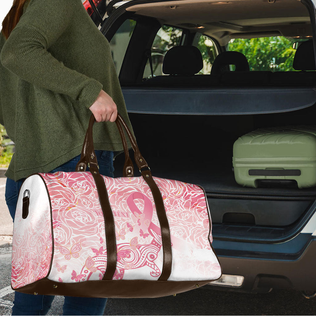Australia Personalized Travel Bag Breast Cancer Pink Ribbon - Marble Roses