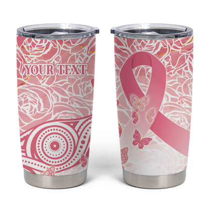 Australia Personalized Tumbler Cup Breast Cancer Pink Ribbon - Marble Roses