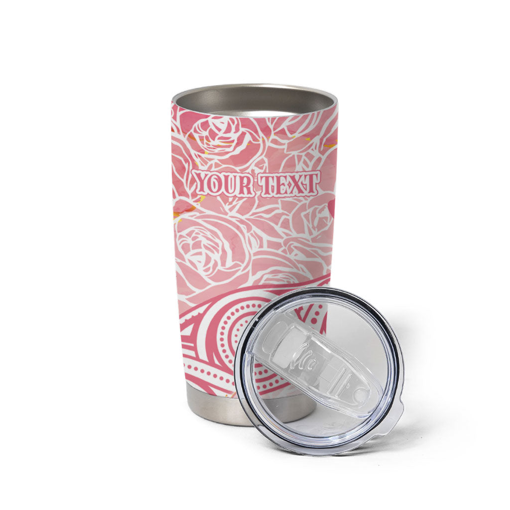 Australia Personalized Tumbler Cup Breast Cancer Pink Ribbon - Marble Roses