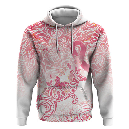 Australia Personalized Zip Hoodie Breast Cancer Pink Ribbon - Marble Roses