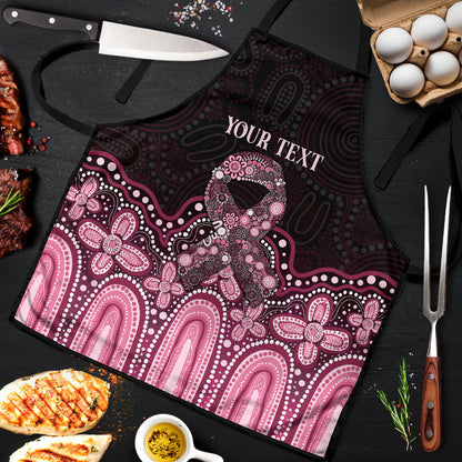Australia Indigenous Personalized Apron Aboriginal Pink Ribbon Art