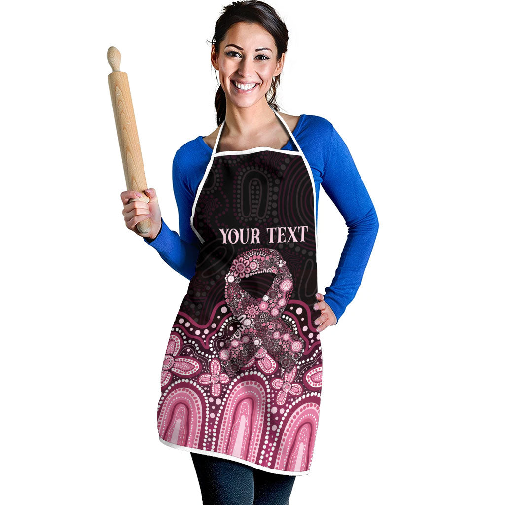 Australia Indigenous Personalized Apron Aboriginal Pink Ribbon Art