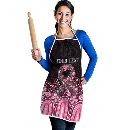 Australia Indigenous Personalized Apron Aboriginal Pink Ribbon Art