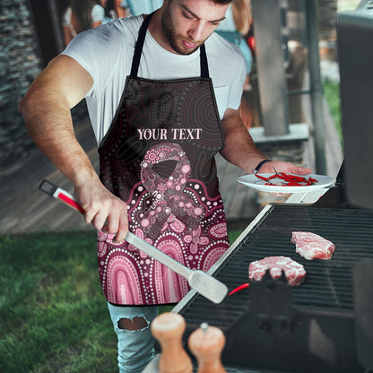 Australia Indigenous Personalized Apron Aboriginal Pink Ribbon Art