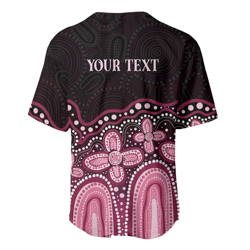 Australia Indigenous Personalized Baseball Jersey Aboriginal Pink Ribbon Art