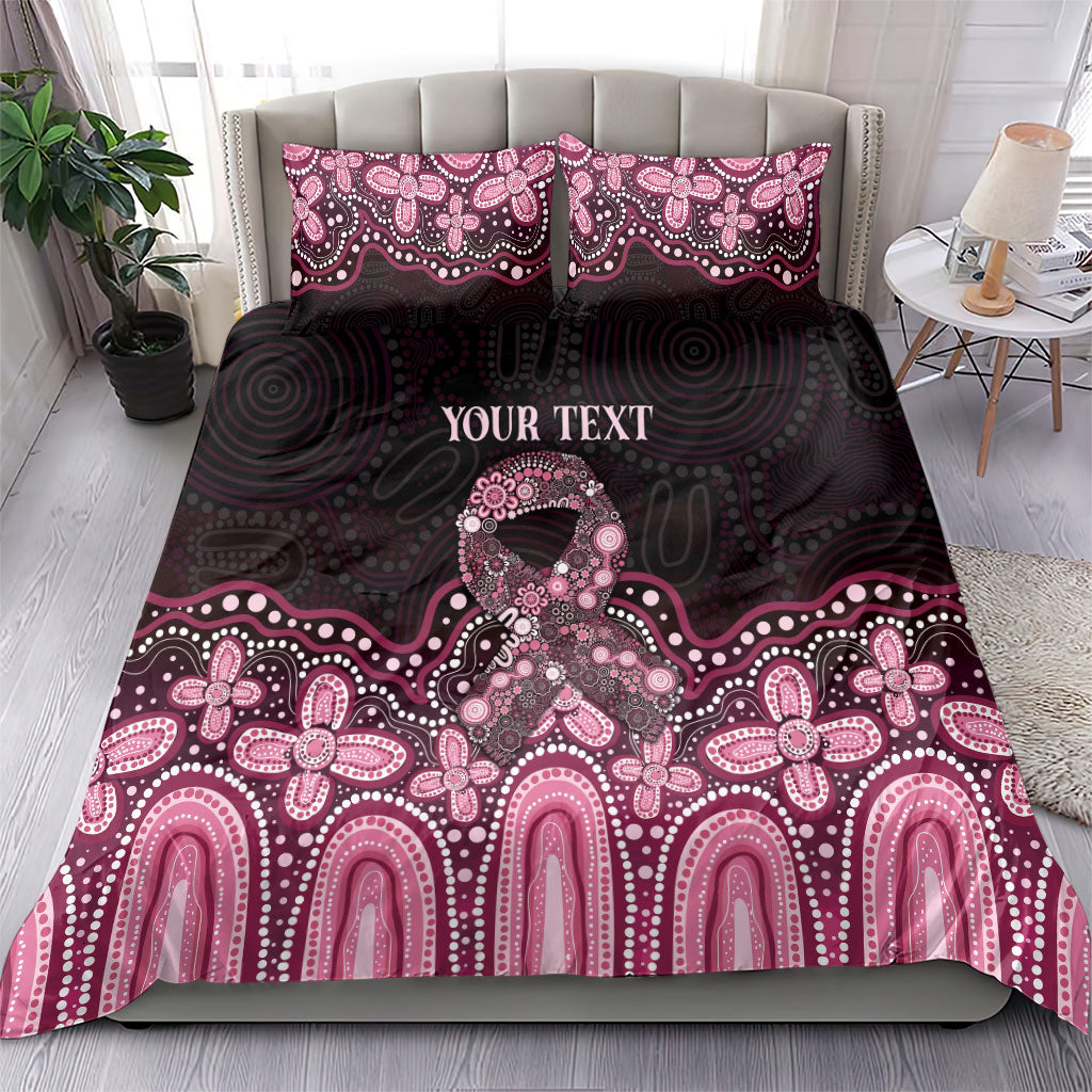 Australia Indigenous Personalized Bedding Set Aboriginal Pink Ribbon Art
