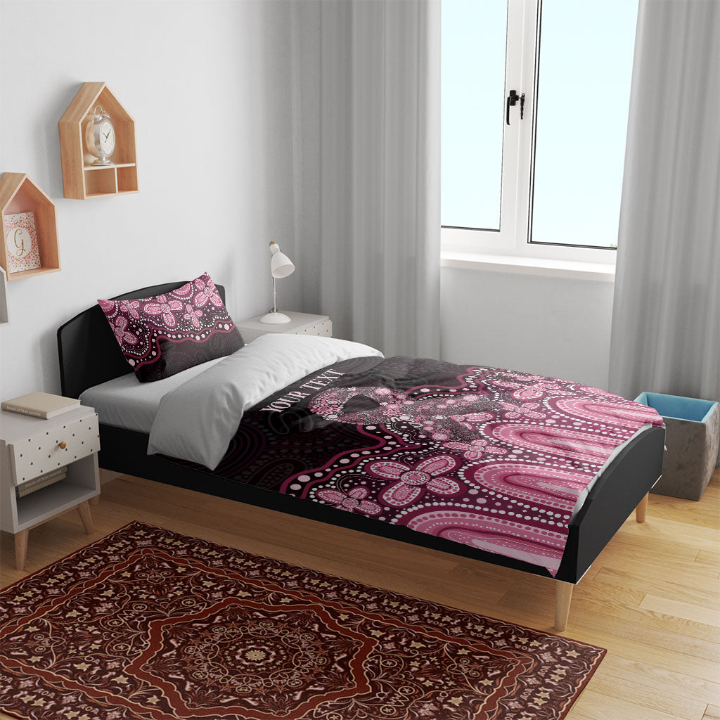 Australia Indigenous Personalized Bedding Set Aboriginal Pink Ribbon Art